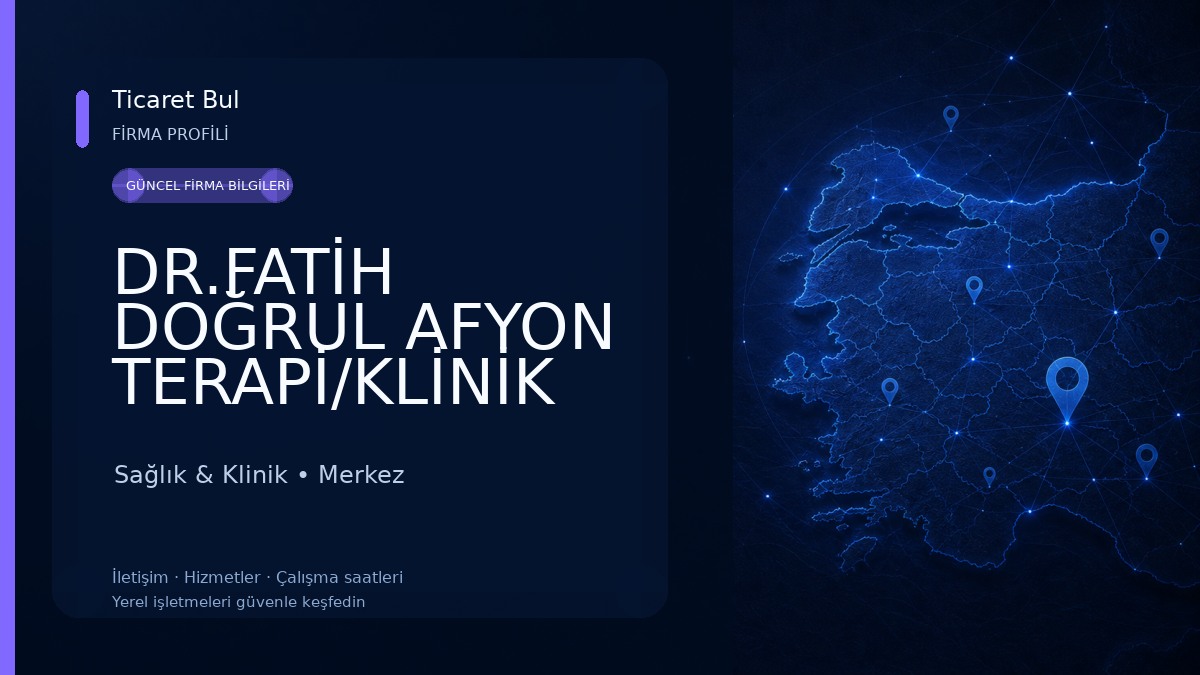 DR.FATİH DOĞRUL AFYON TERAPİ/KLİNİK 