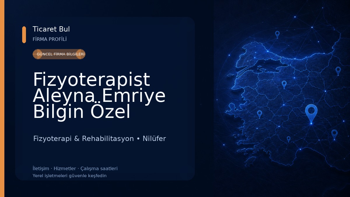 Fizyoterapist Aleyna Emriye Bilgin Özel Sağlık Meslek Hizmet Birimi Fizyoterapi & Rehabilitasyon