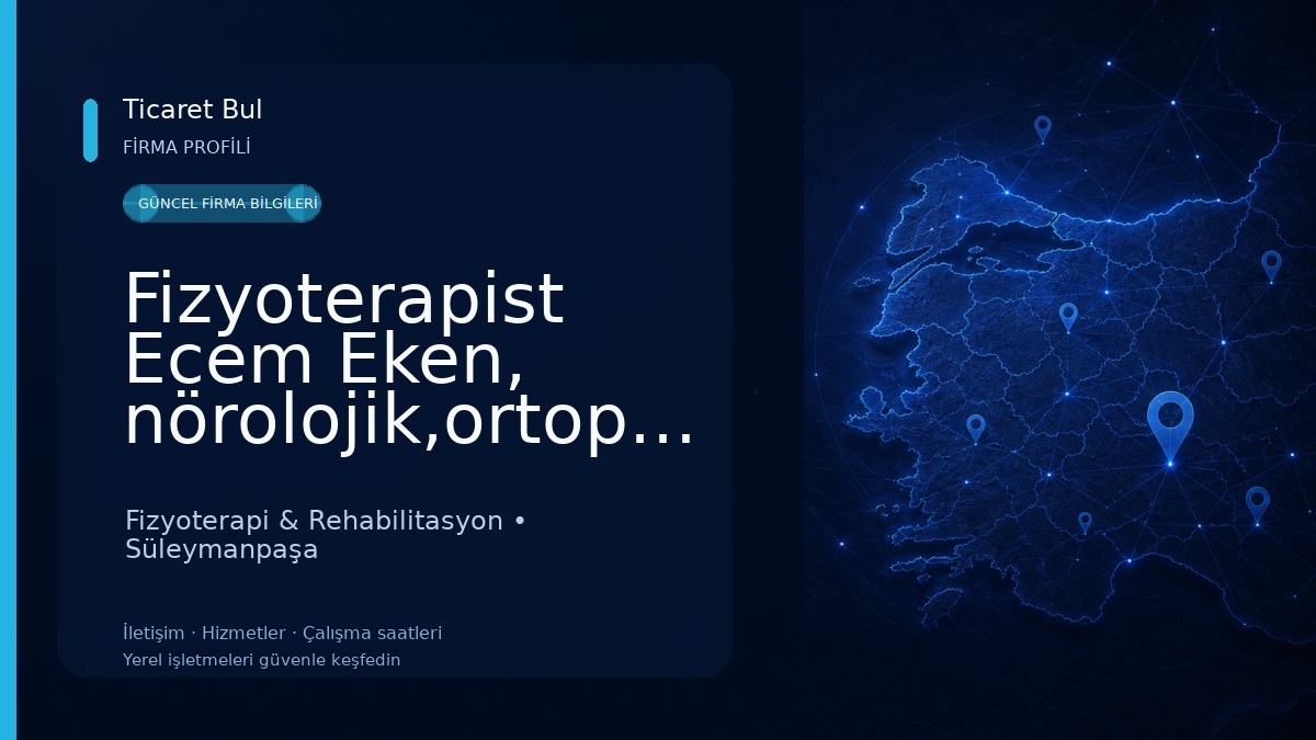 Fizyoterapist Ecem Eken, nörolojik,ortopedik,pediatrik rehabilitasyon,postür bozukluğu alanlarında hizmet vermektedir.