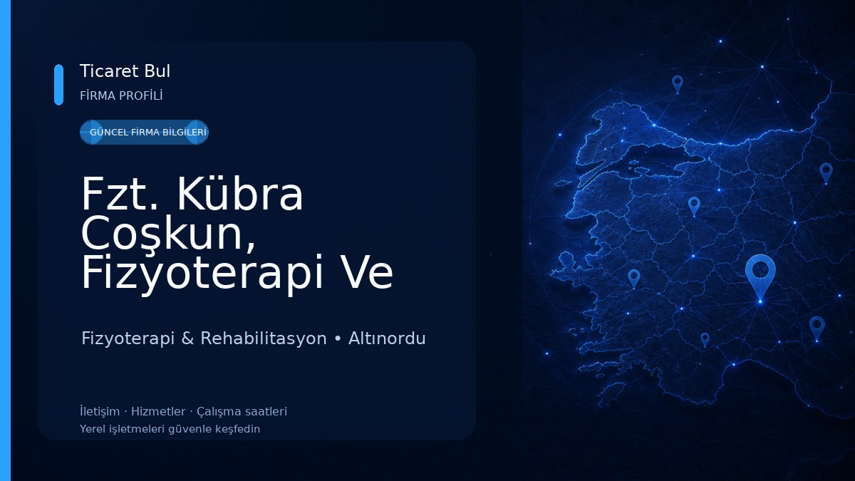 Fzt. Kübra Coşkun, Fizyoterapi Ve Rehabilitasyon Fizyoterapi & Rehabilitasyon