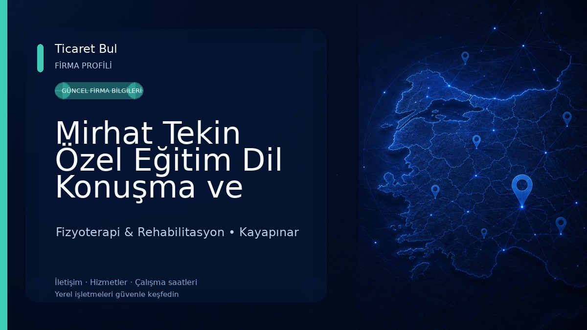 Mirhat Tekin Özel Eğitim Dil Konuşma ve Otizm Modeli
